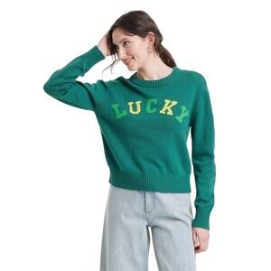 Grayson Threads Green Lucky Crew Neck Sweater
